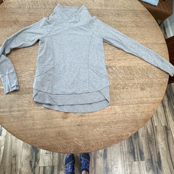 Athleta Track Pullover French Terry Gray Sweatshirt Running Walking medium - Picture 8 of 16